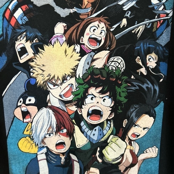 My Hero Academia Black Crew Neck Sweatshirt Funimation Cotton Size medium - Picture 5 of 9